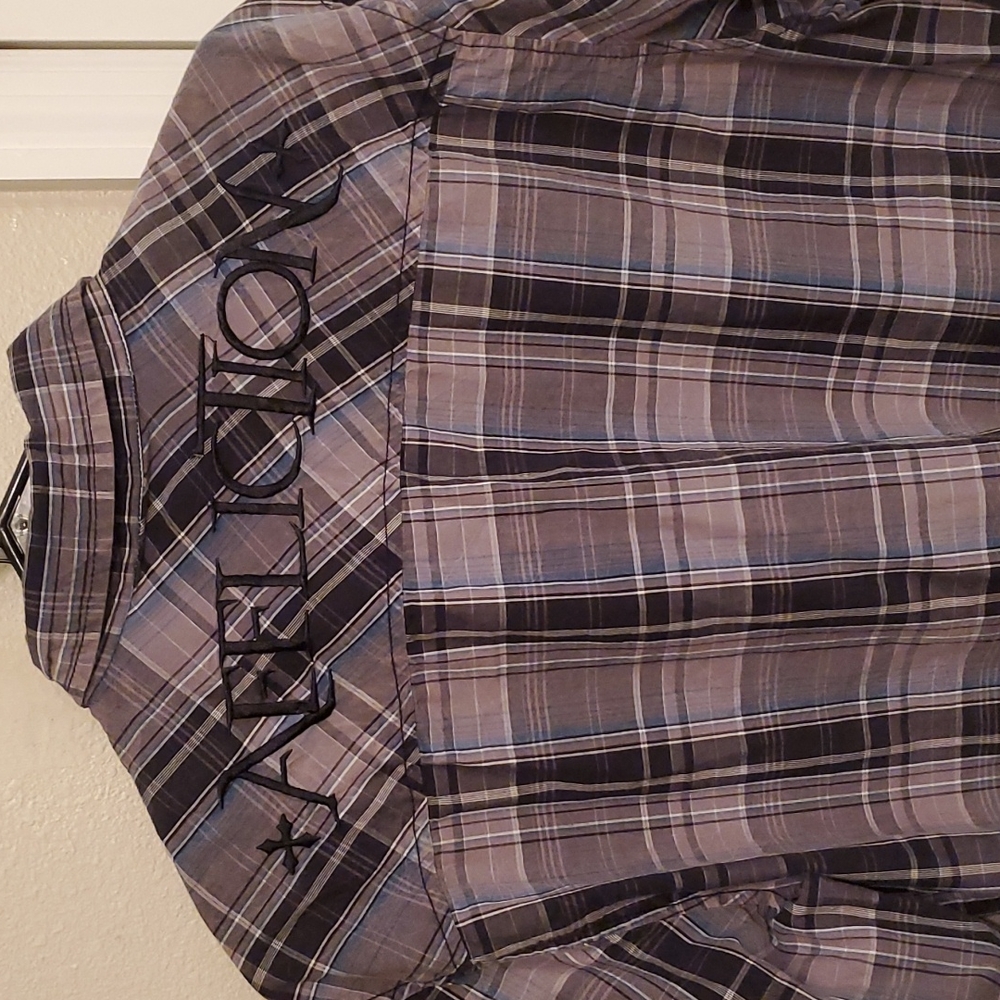 Size Large L AFFLICTION plaid long sleeve men's shirt button up authentic 👌 🙌